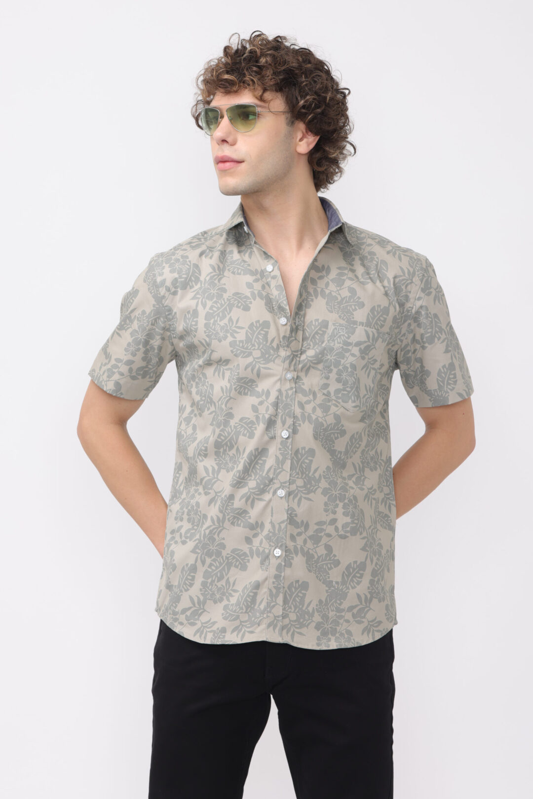Champagne Slate Printed Shirt