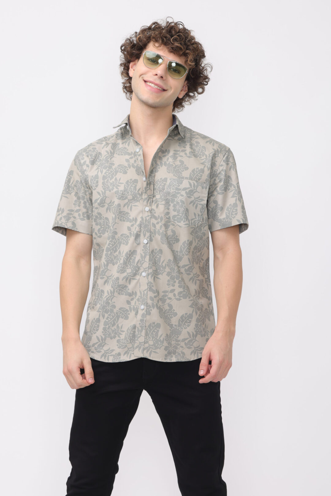 Champagne Slate Printed Shirt