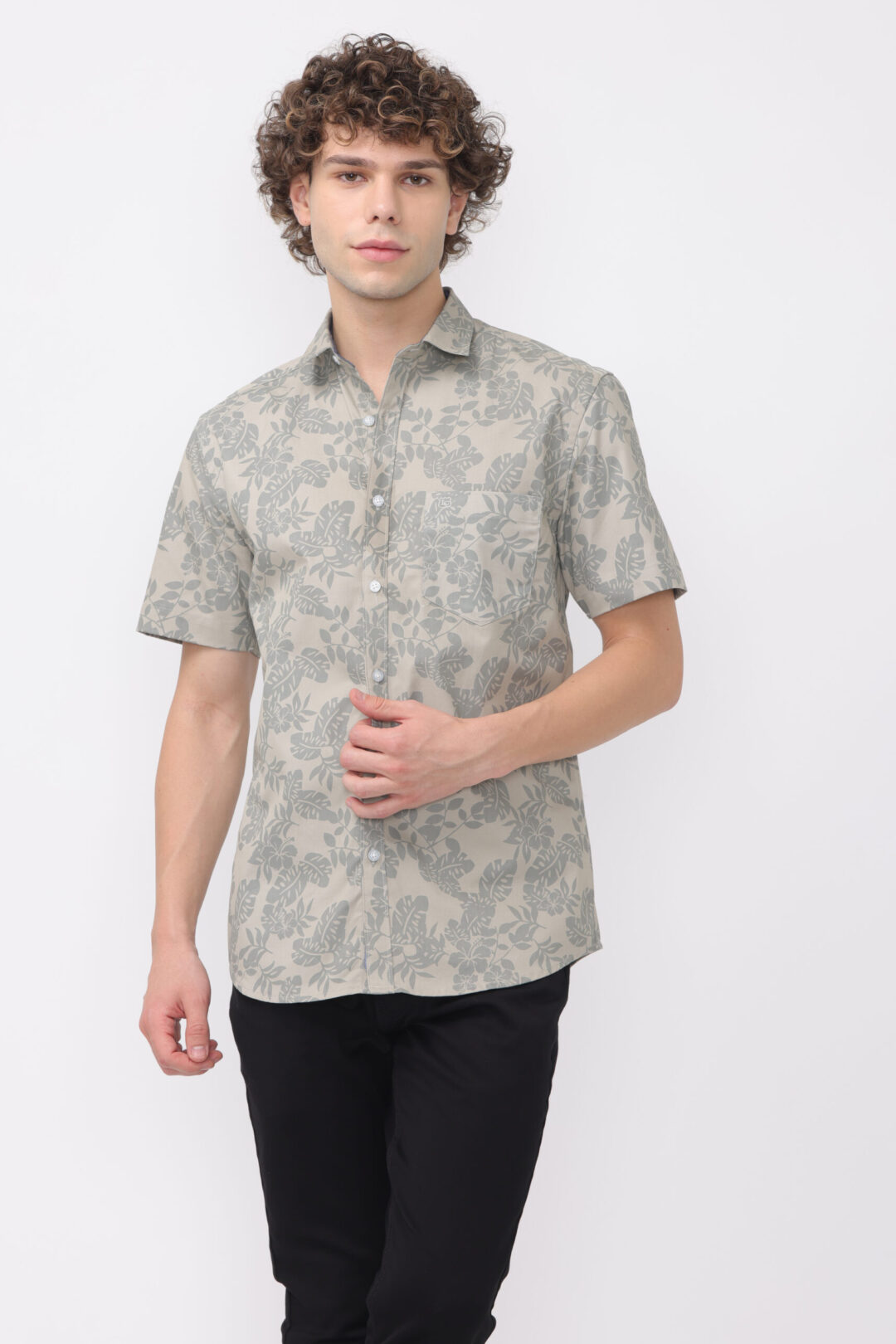 Champagne Slate Printed Shirt