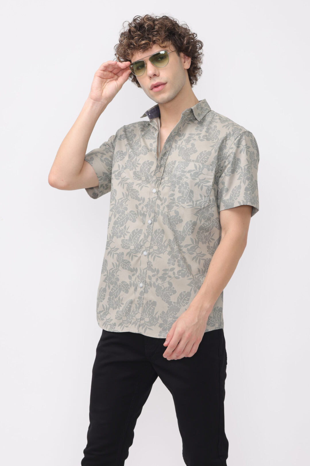 Champagne Slate Printed Shirt