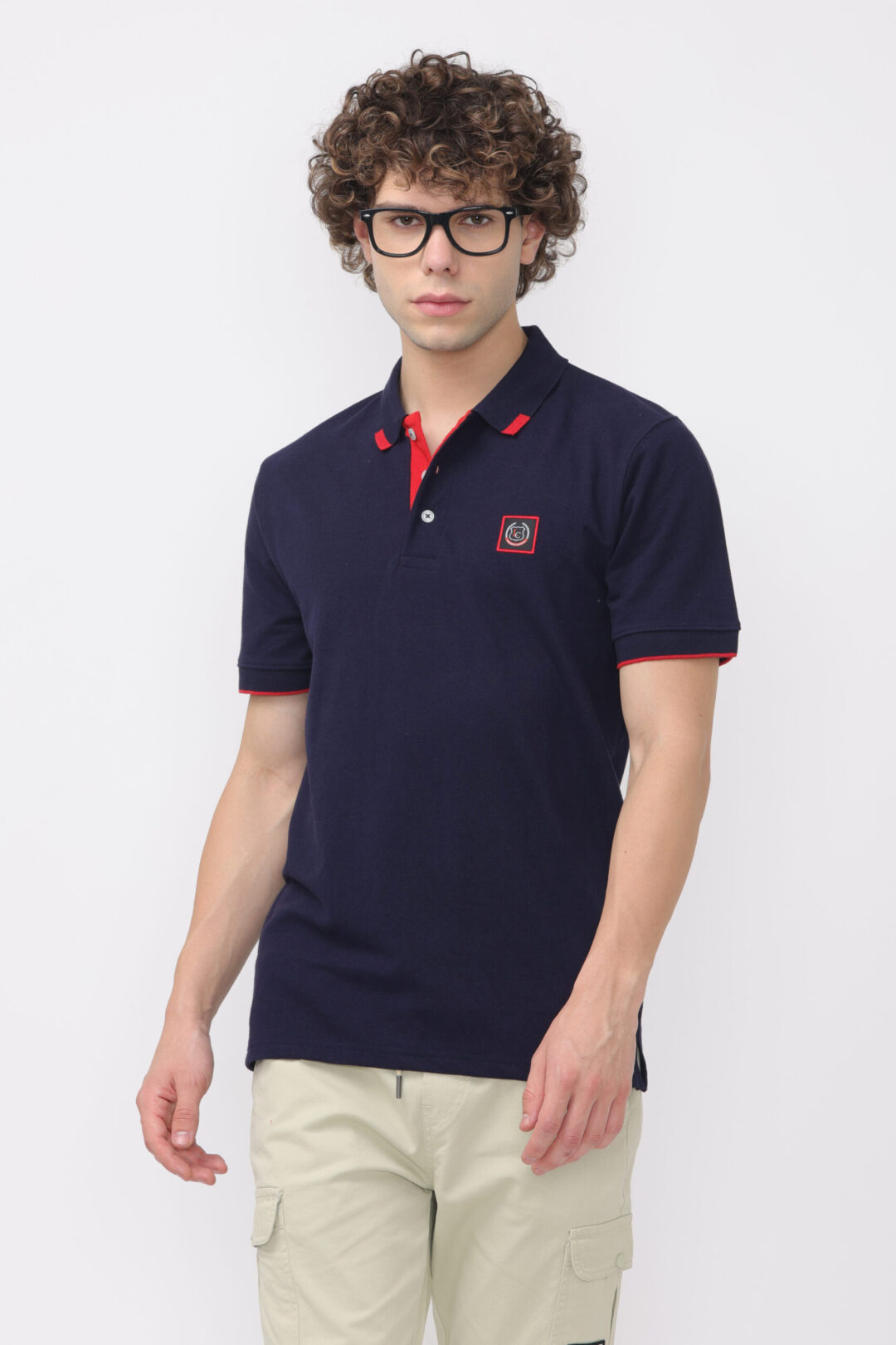 Navy and Crimson combo polo T-Shirt