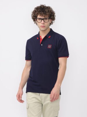 Navy and Crimson combo polo T-Shirt