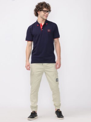 Men's Navy and Crimson combo polo T-Shirt