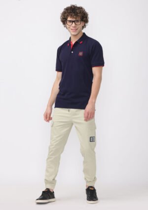 Navy and Crimson combo polo T-Shirt