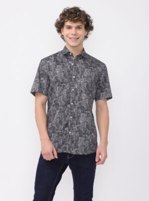 Onyx cloud ink weave drape Printed Shirt