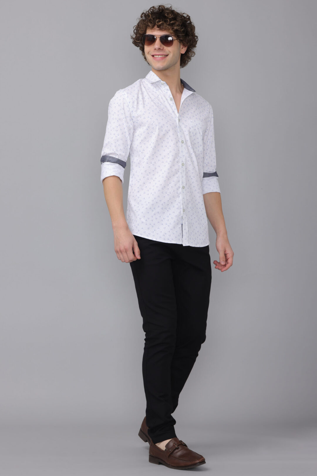 Antique White Heartfelt Silent Blue Print