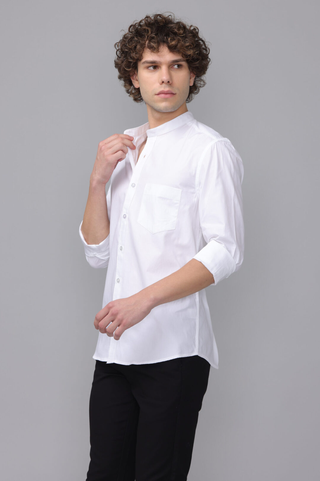 Antique White mandarin collar shirt