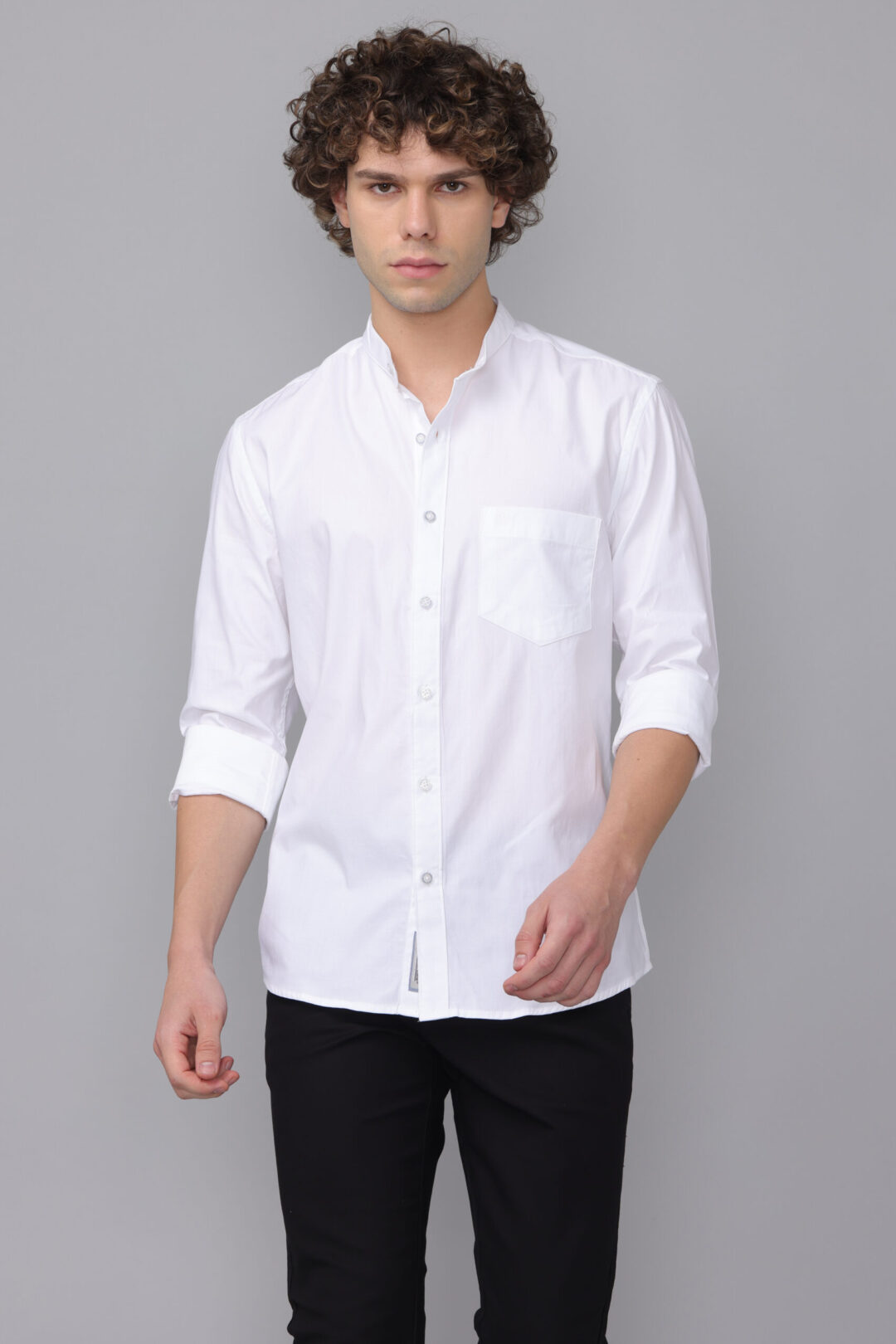 Antique White mandarin collar shirt