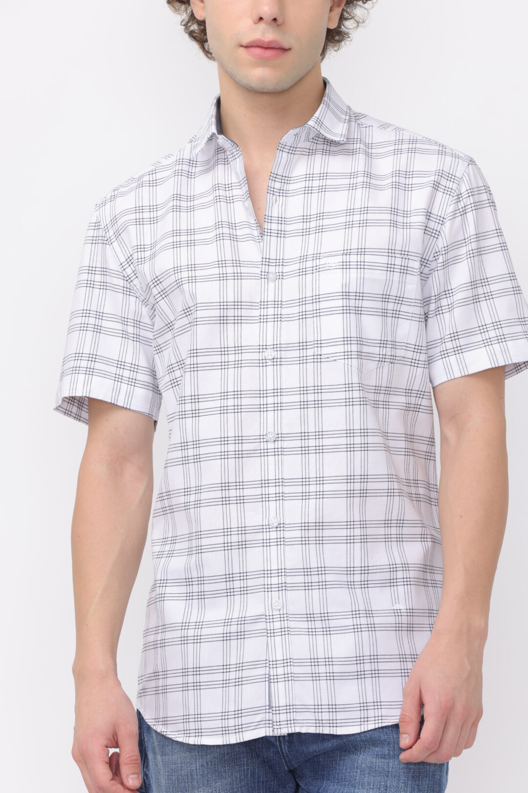 Antique White Onyx Madras Checks Shirt