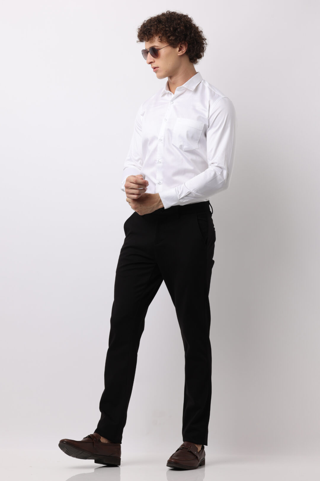 Antique White Satin Cotton Shirt