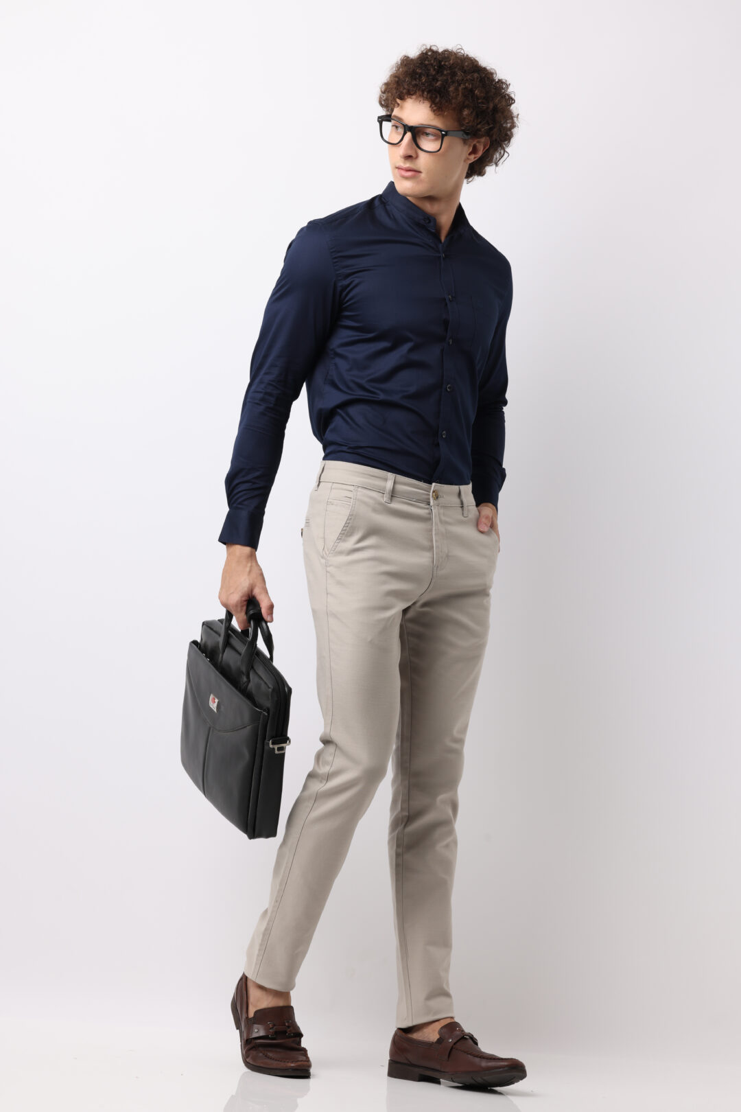 Ash Grey Slim Fit Cotton Trouser