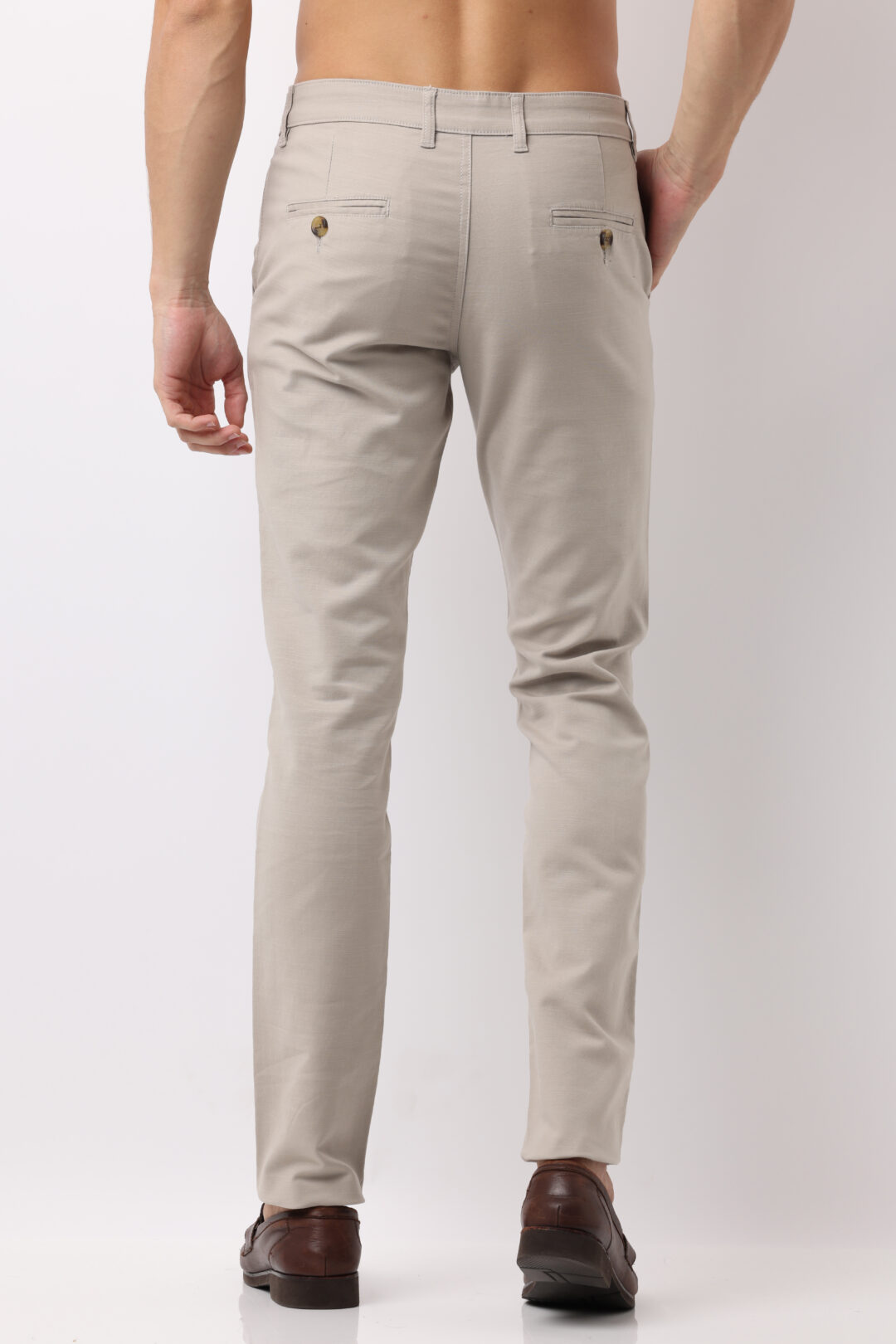 Ash Grey Slim Fit Cotton Trouser