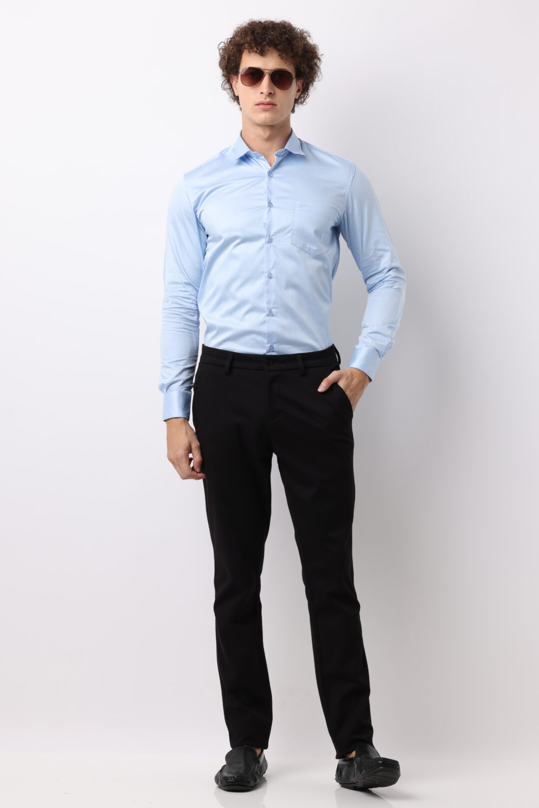 Azure Satin Cotton Shirt