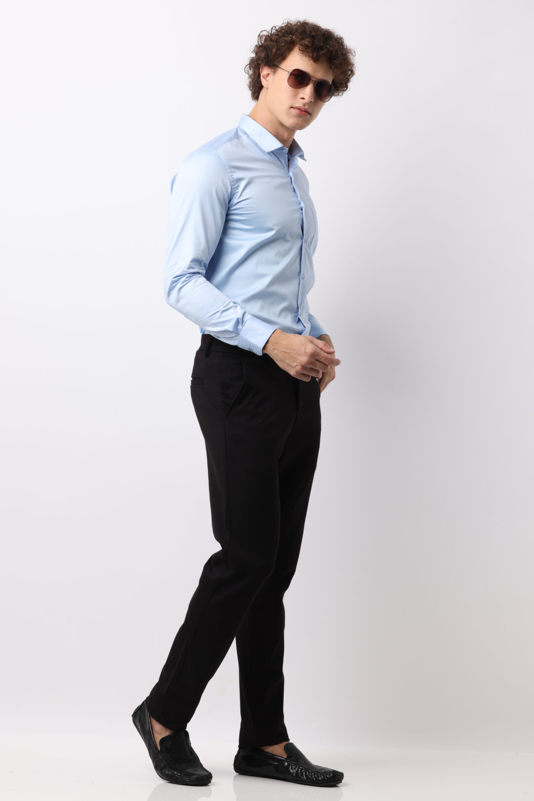 Azure Satin Cotton Shirt