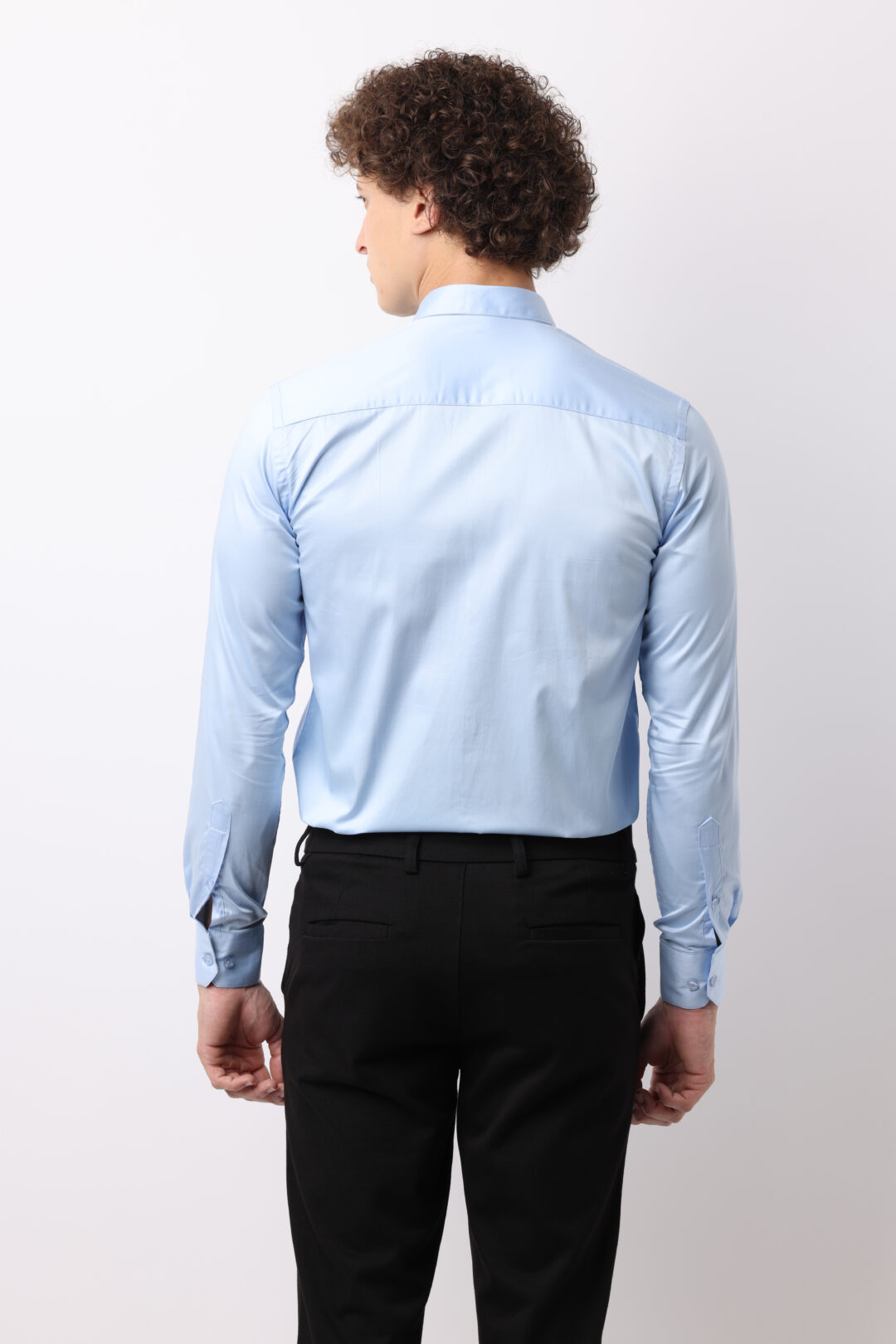 Azure Satin Cotton Shirt