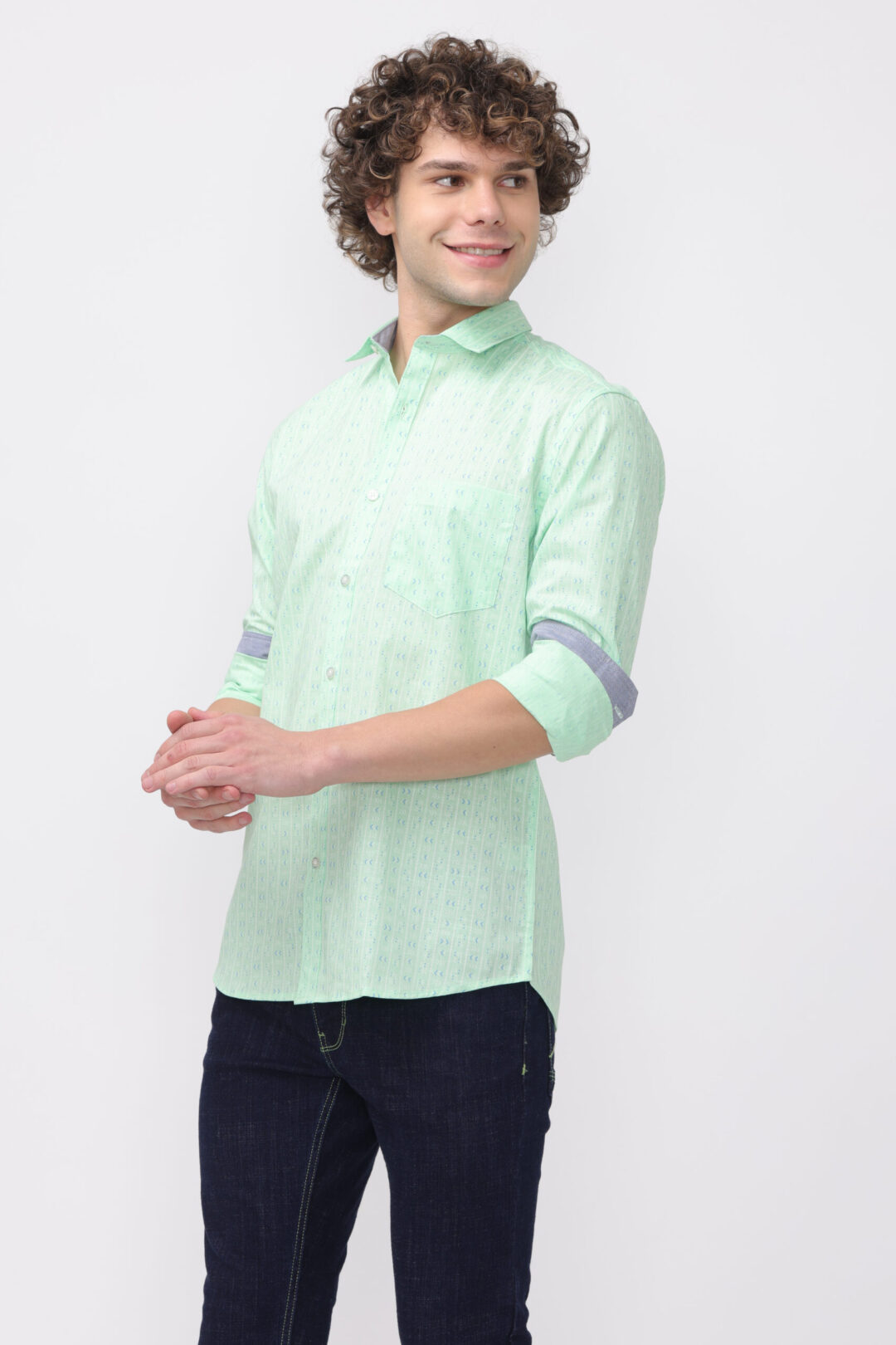 Blue Mint Breeze Elite Royal Printed Shirt