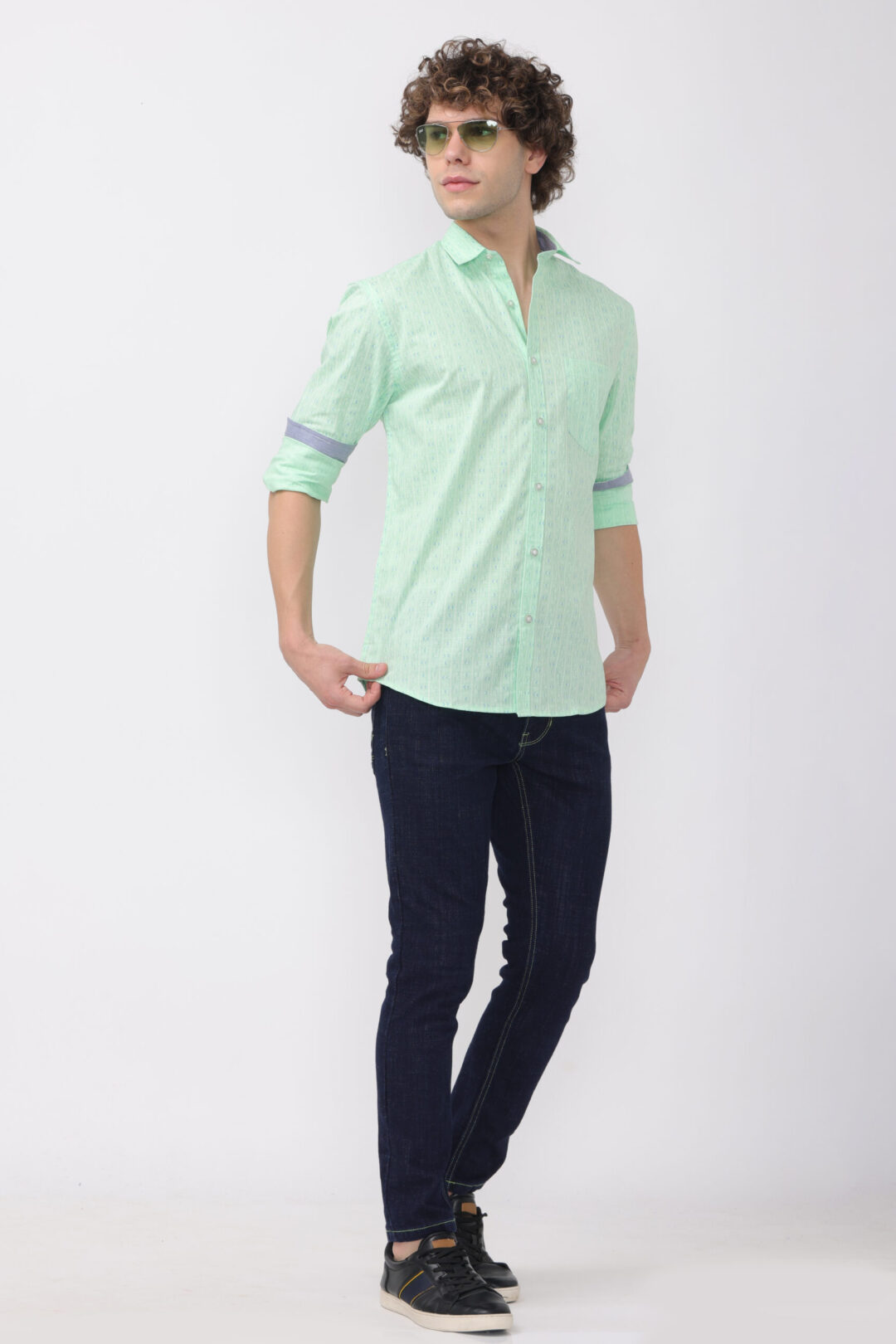 Blue Mint Breeze Elite Royal Printed Shirt