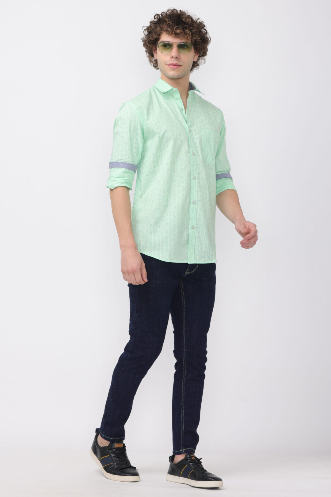 Blue Mint Breeze Elite Royal Printed Shirt