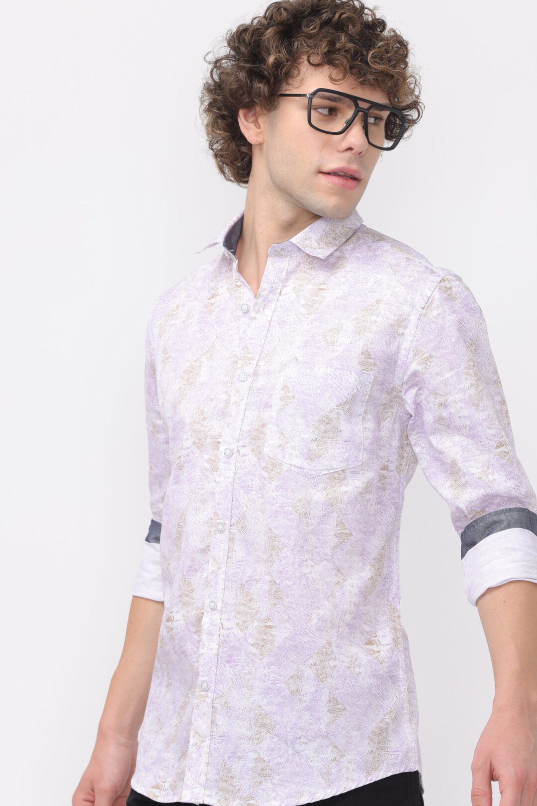 Caramel Cotton Candy Glamour Print Shirt
