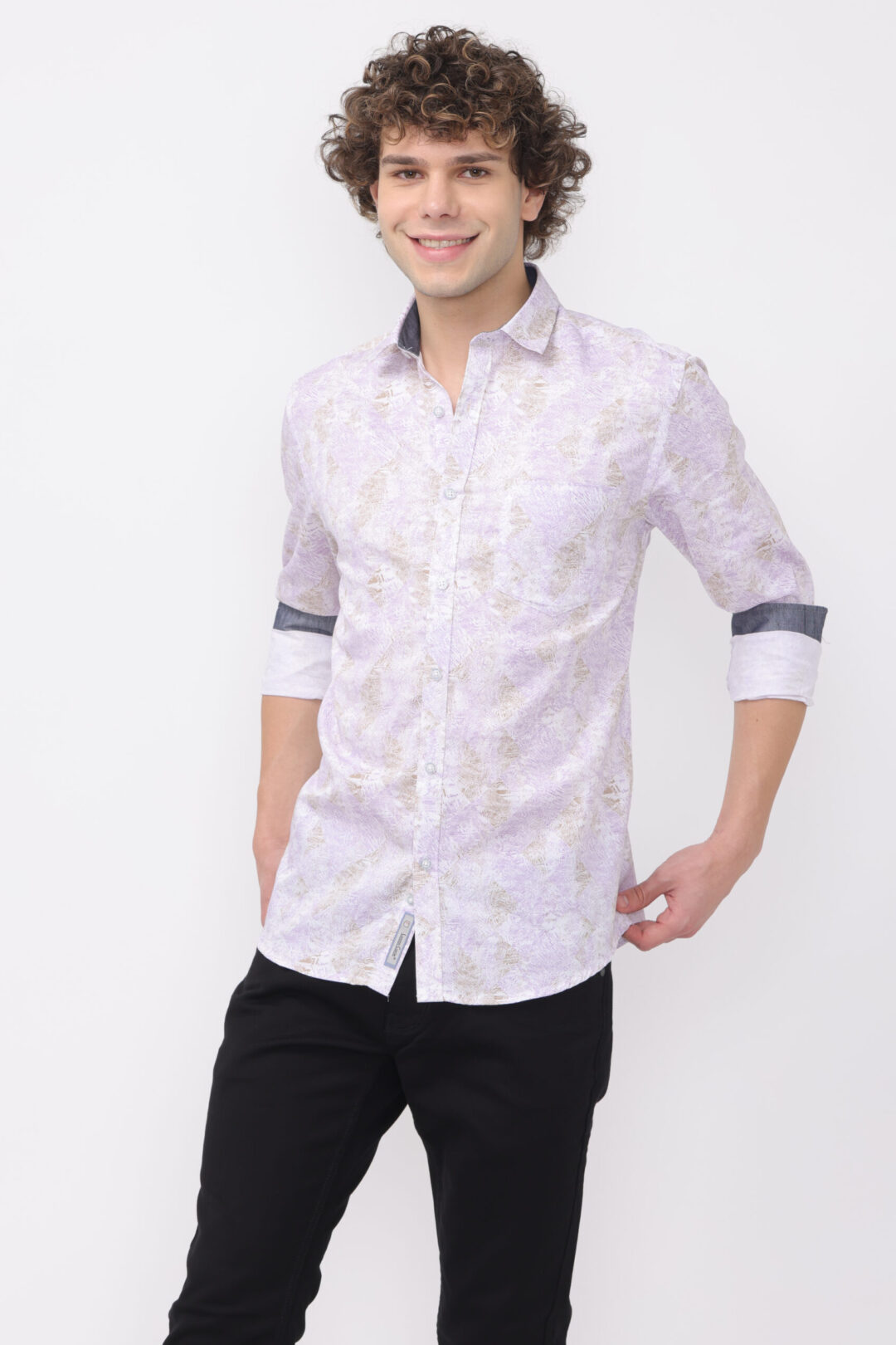 Caramel Cotton Candy Glamour Print Shirt