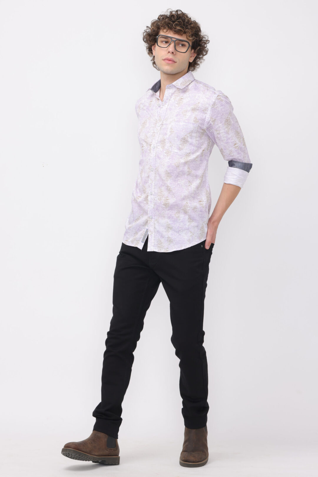 Caramel Cotton Candy Glamour Print Shirt