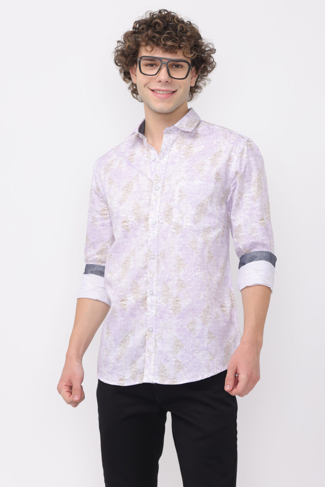 Caramel Cotton Candy Glamour Print Shirt