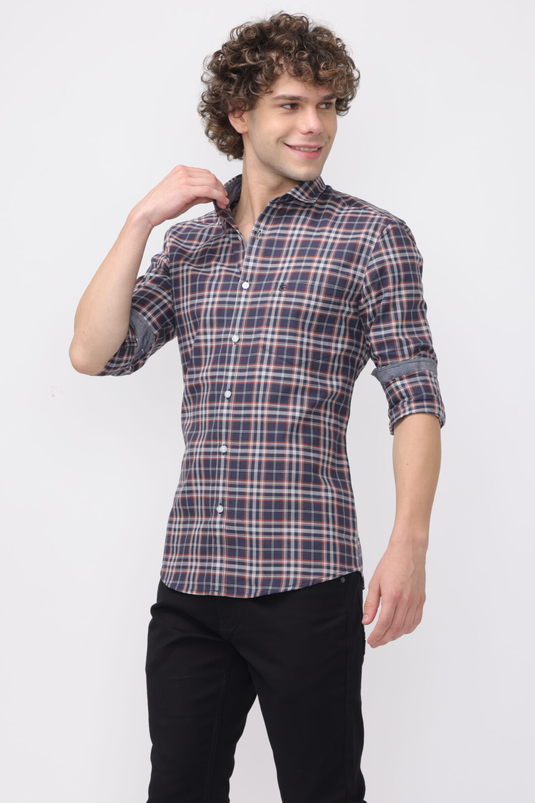 Charcoal Slate Buffalo Blend Checks Shirt