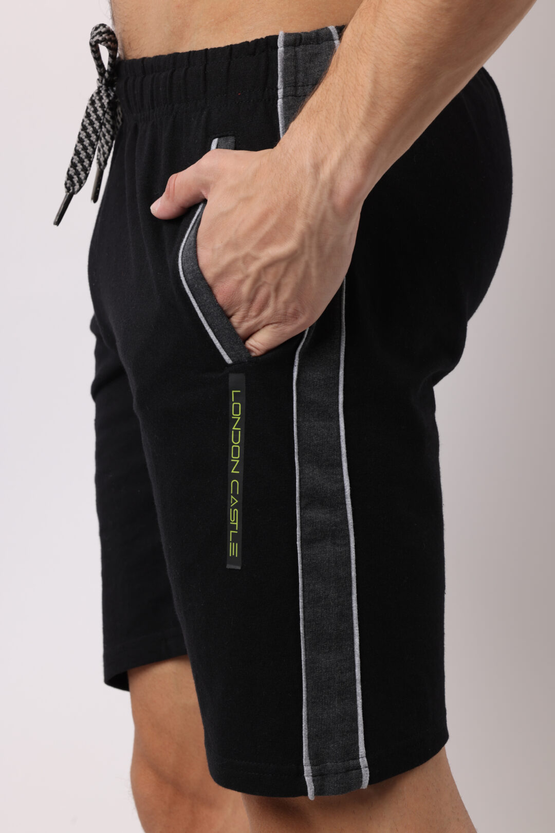 Charcoal Stripe Knitted Shorts