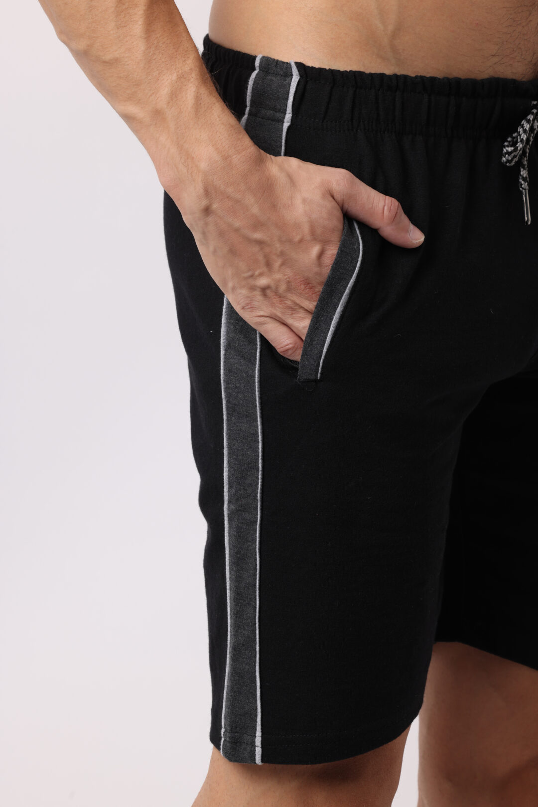 Charcoal Stripe Knitted Shorts