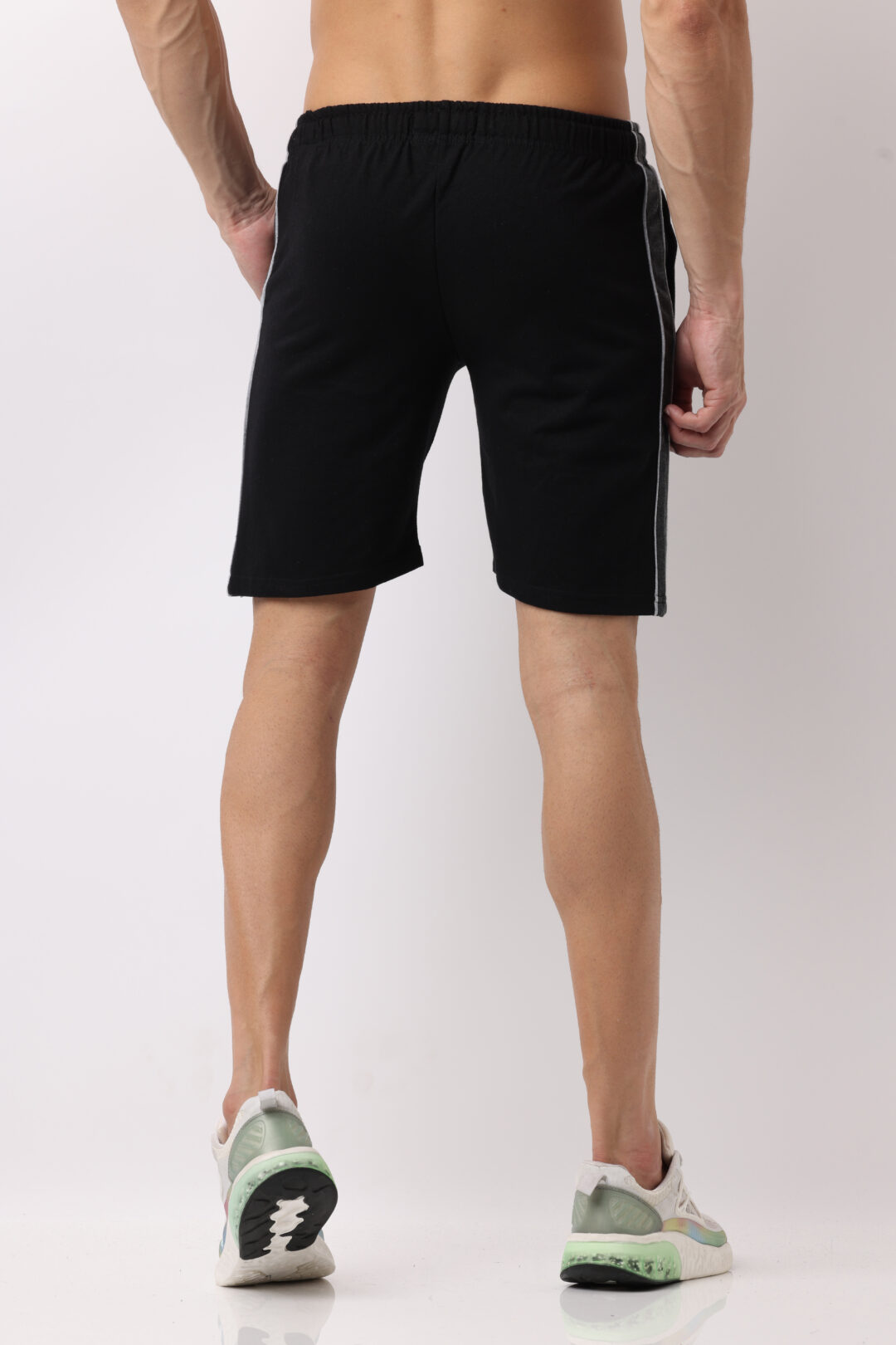 Charcoal Stripe Knitted Shorts