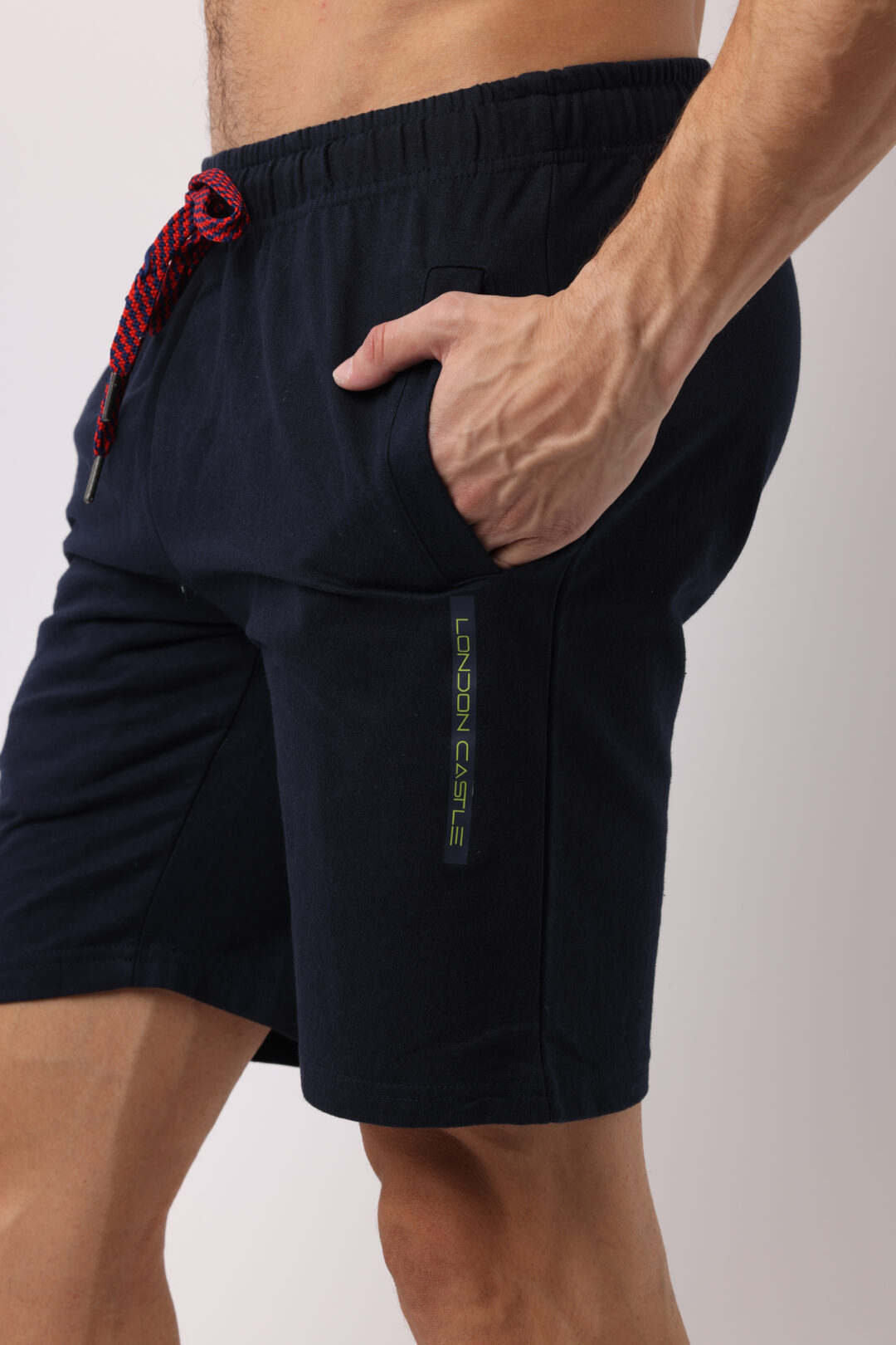 Cobalt Blue with Crimson Knitted Shorts