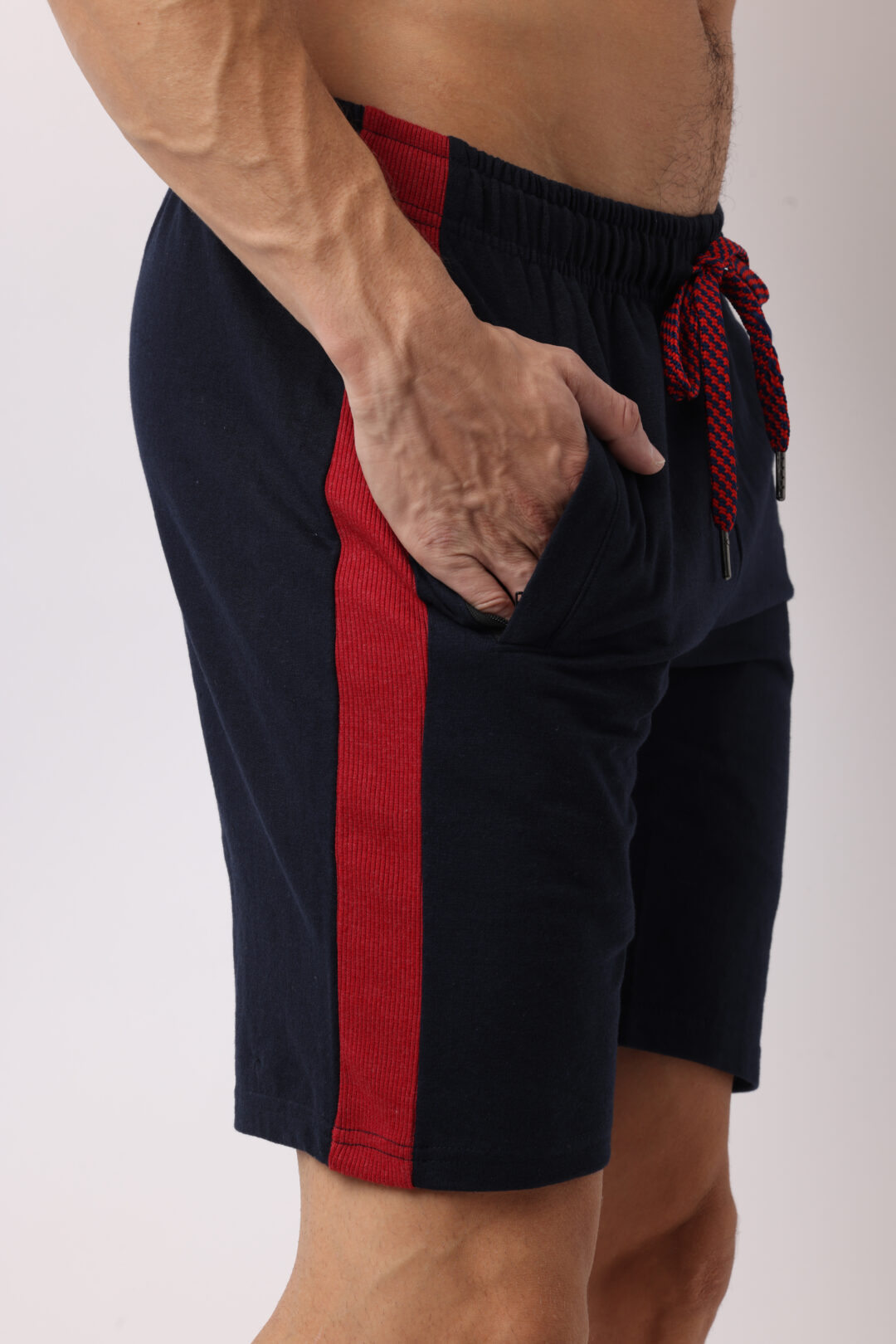 Cobalt Blue with Crimson Knitted Shorts