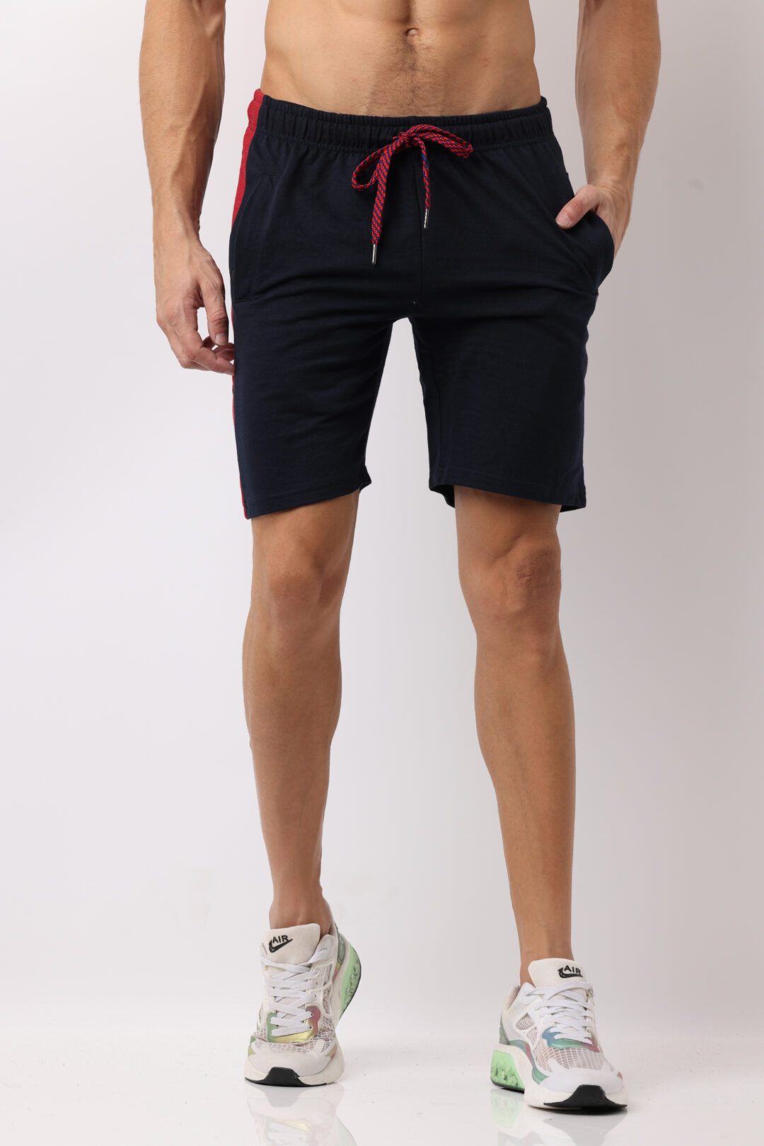 Cobalt Blue with Crimson Knitted Shorts