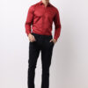 Crimson Satin Cotton Shirt