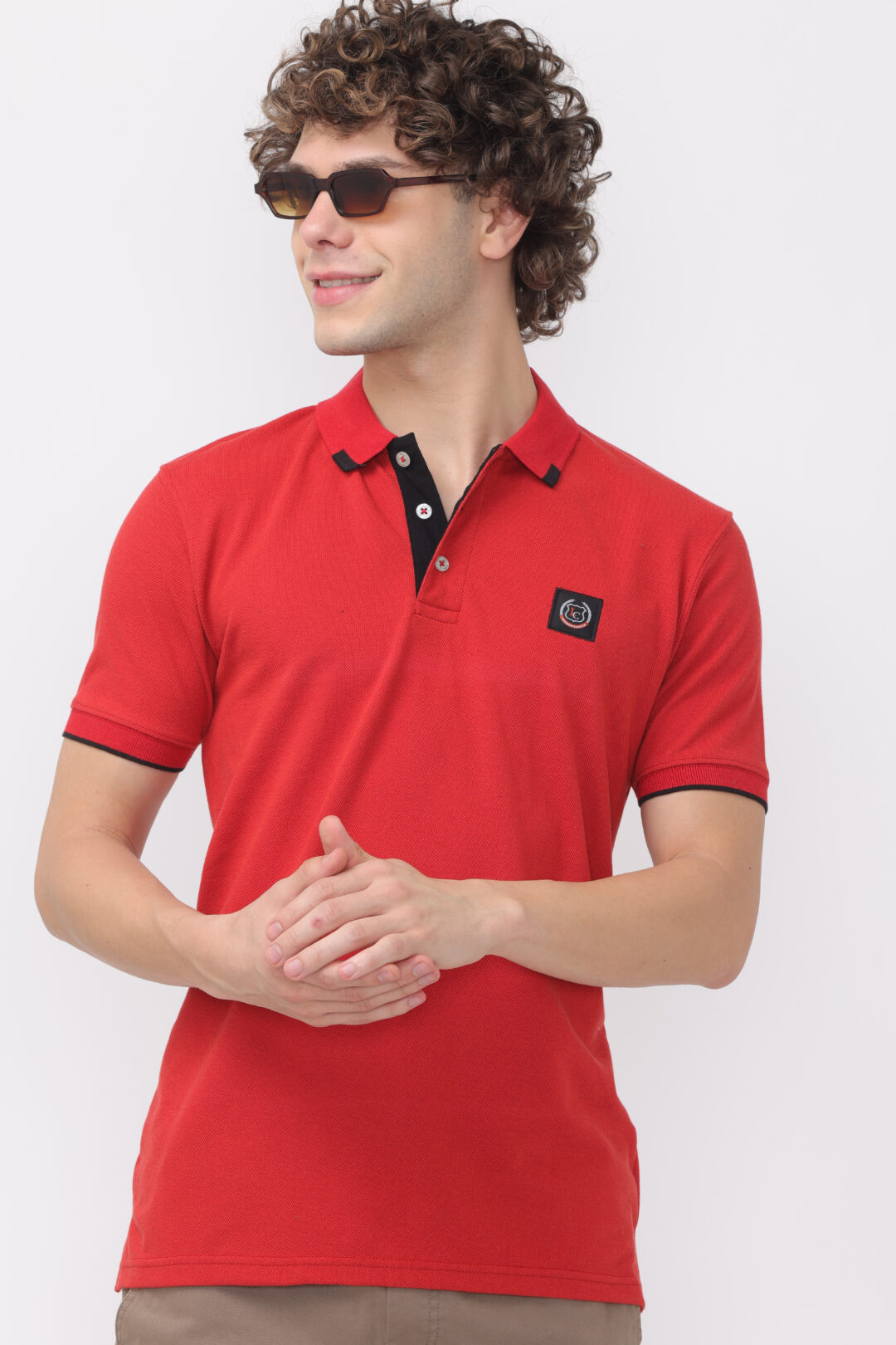 Crimson With Onyx Tip Polo T-shirt