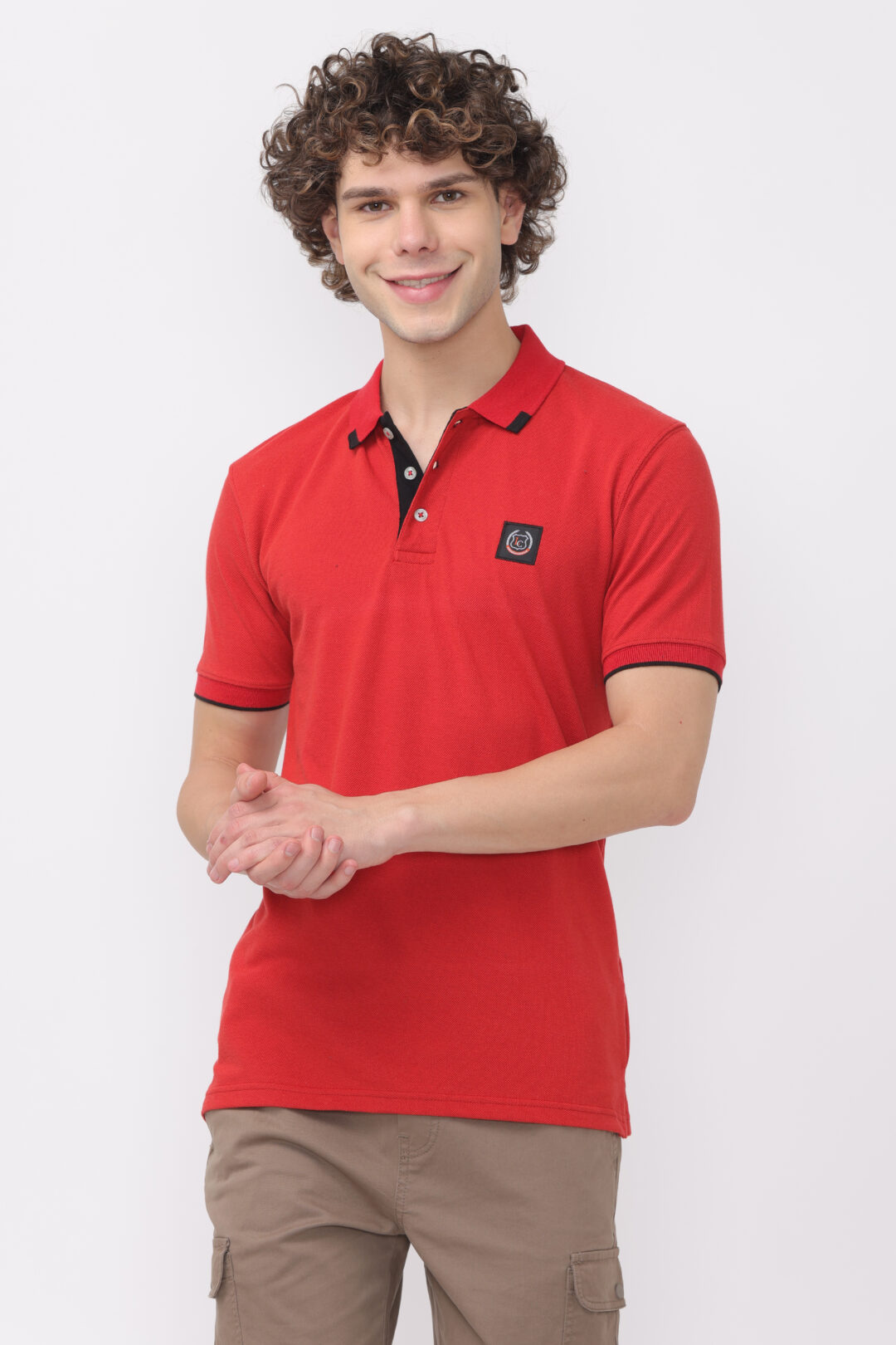 Crimson With Onyx Tip Polo T-shirt
