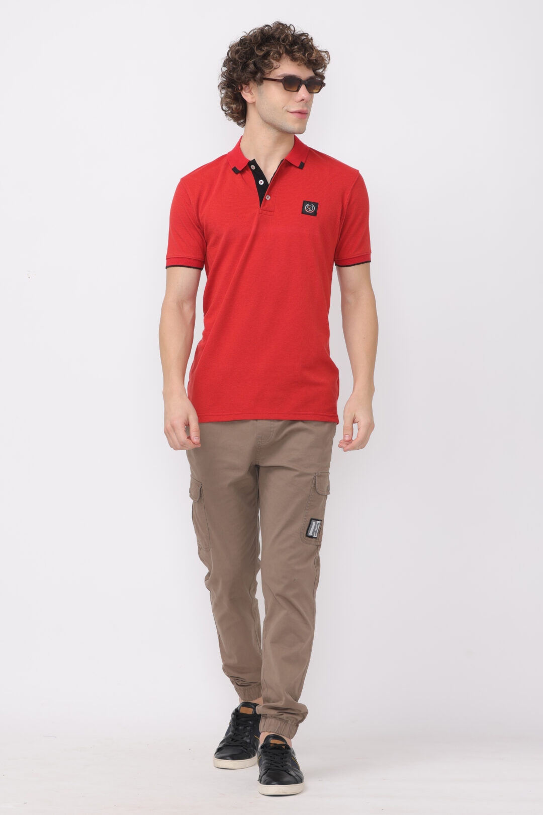 Crimson With Onyx Tip Polo T-shirt