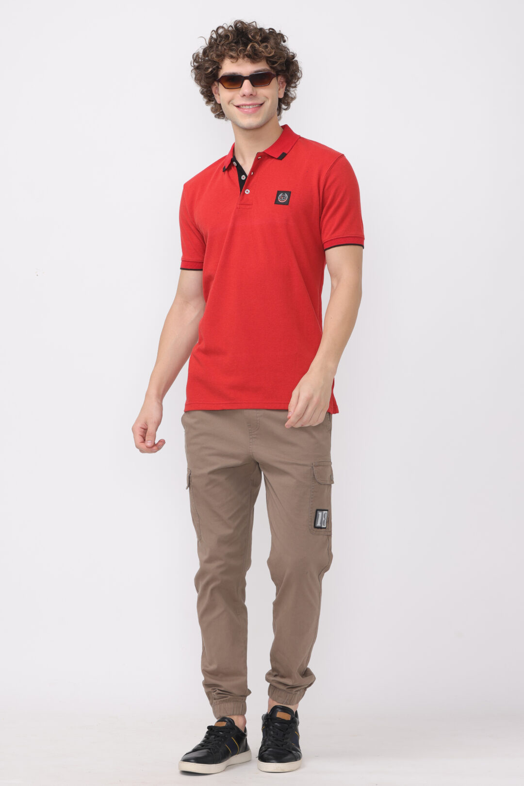 Crimson With Onyx Tip Polo T-shirt