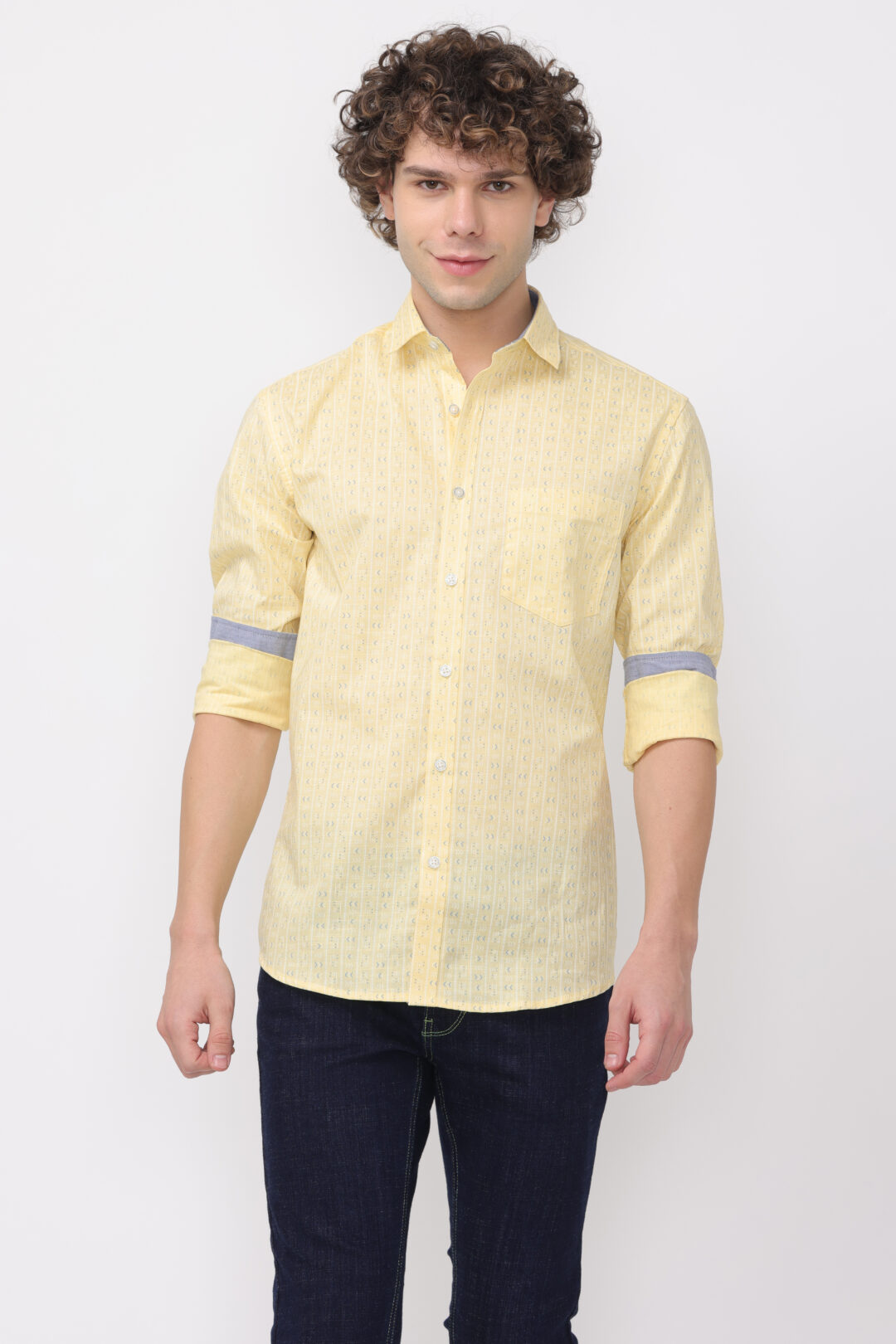 Elite Yellow Blue Bell Royal Print Shirt