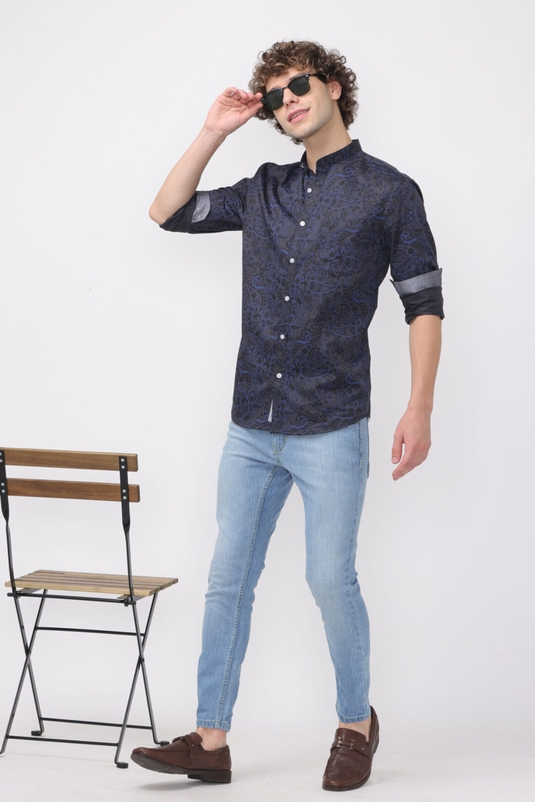 Graphite Mandrid Collar Silent Blue Print