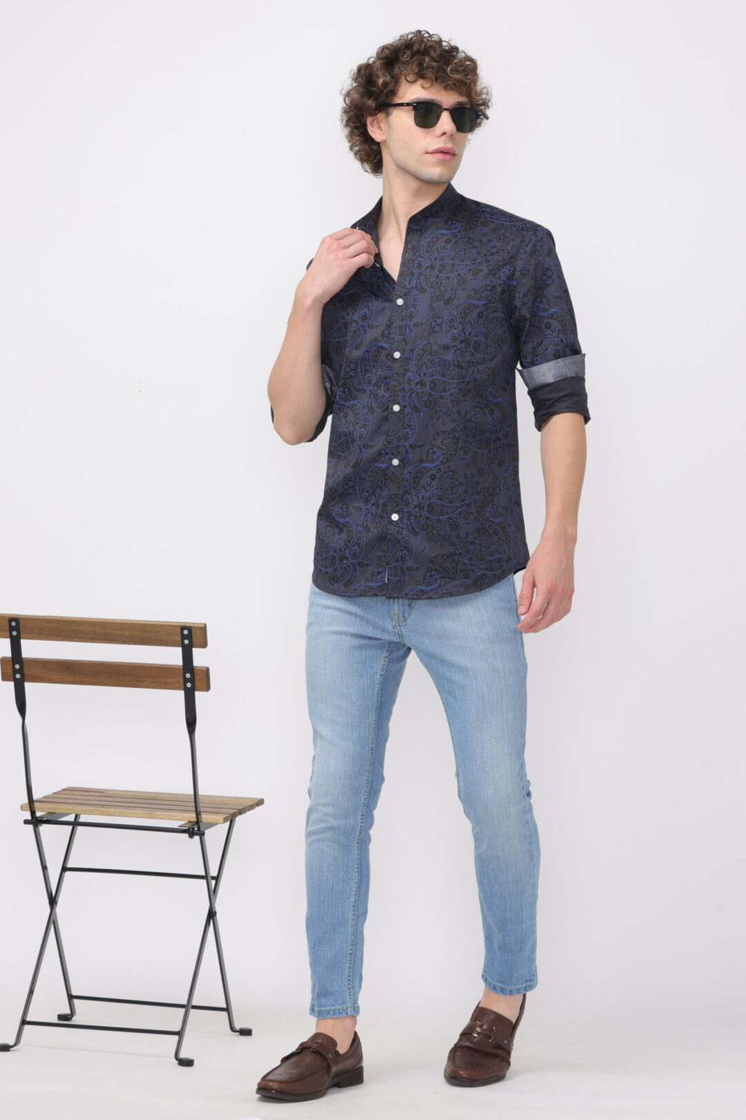 Graphite Mandrid Collar Silent Blue Print