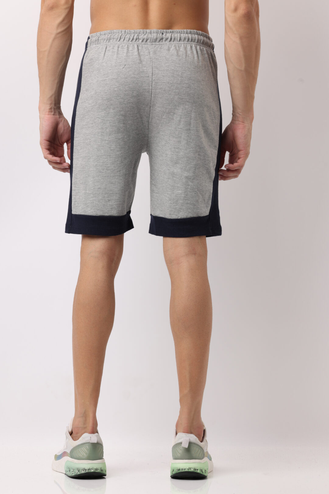 Graphite with Indigo Rib Knitted Shorts