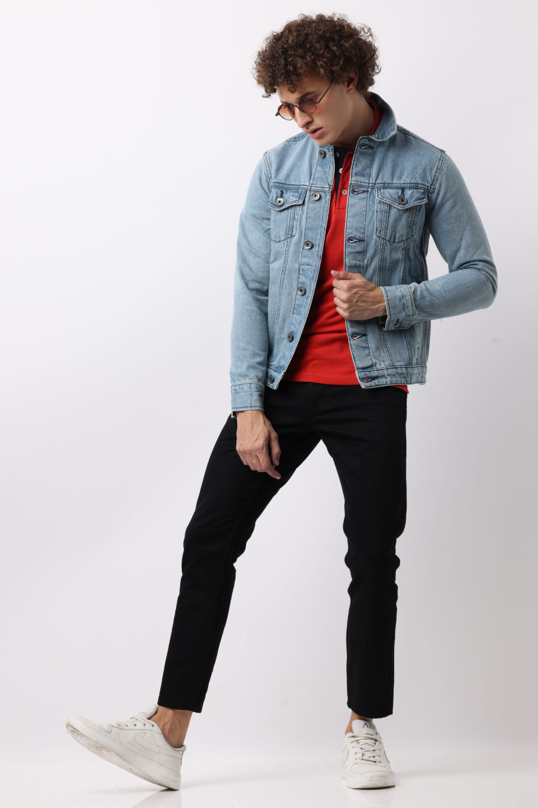 Ice Blue Denim Double Pocket Jacket
