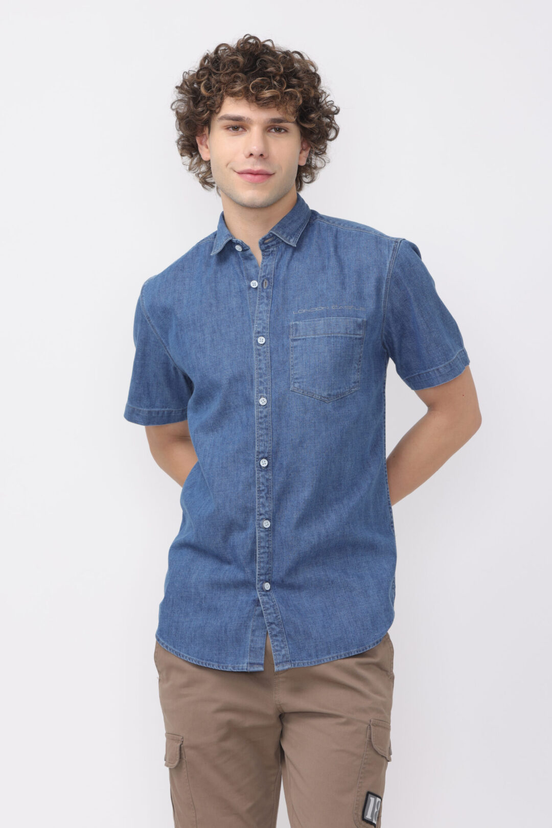 Indigo Denim Shirt Half Sleeve