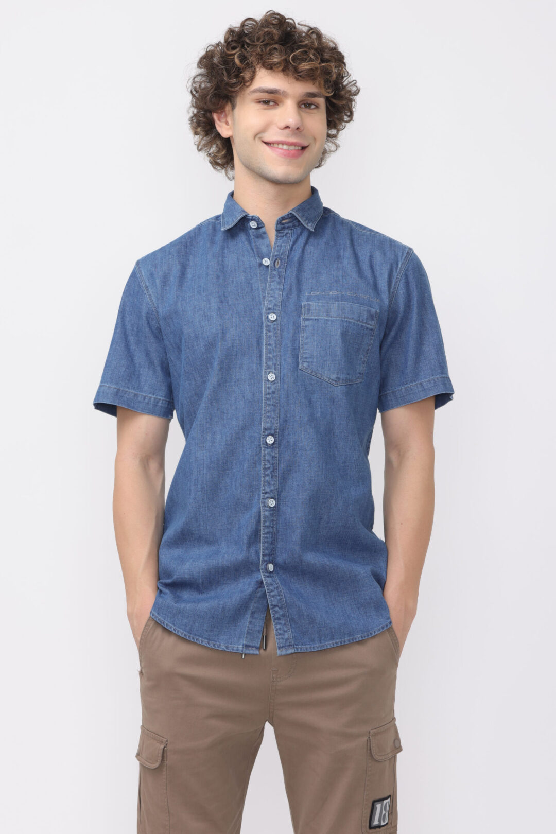 Indigo Denim Shirt Half Sleeve