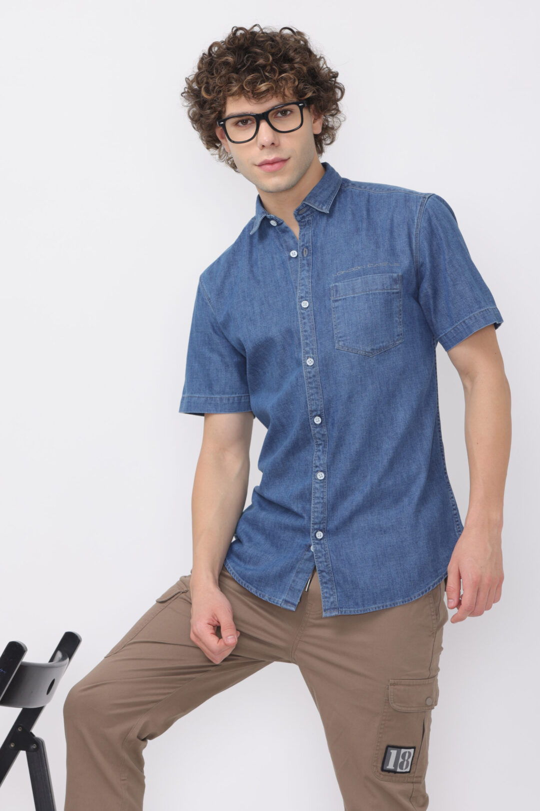 Indigo Denim Shirt Half Sleeve