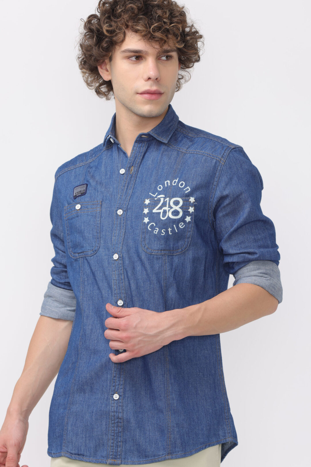 Indigo Double Pocket Denim Shirt