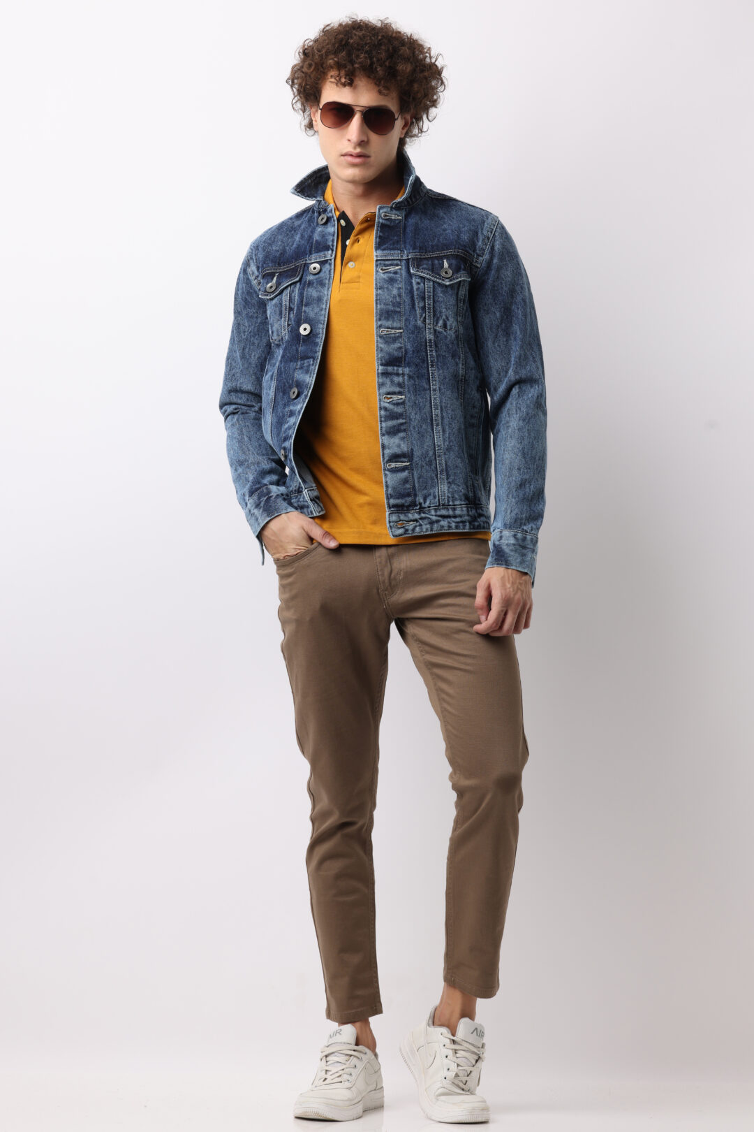Marble Indigo Denim Double Pocket Jacket