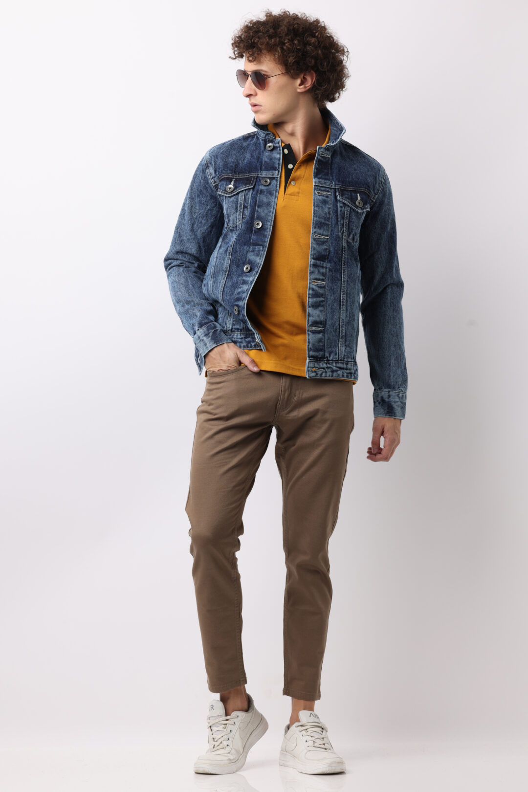 Marble Indigo Denim Double Pocket Jacket