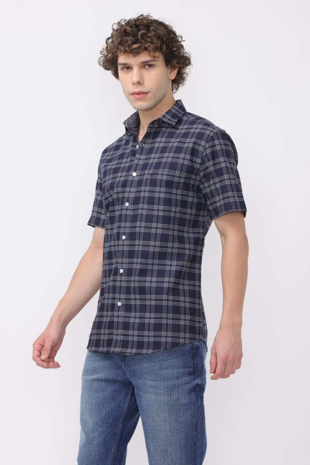 Marine Antique White Madras Checks Shirt